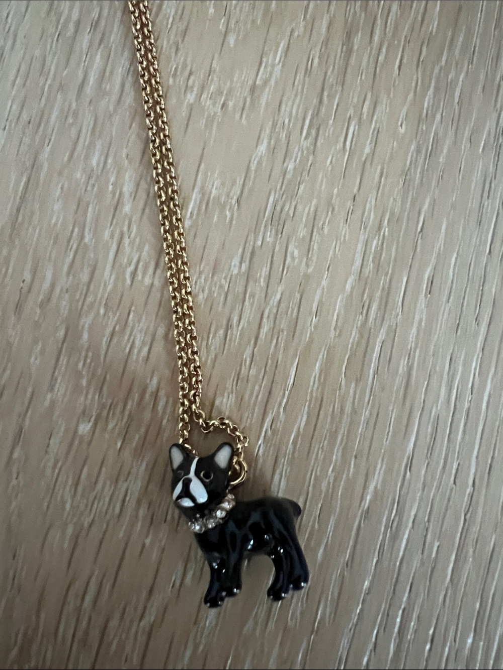 Kate Spade French Bulldog necklace